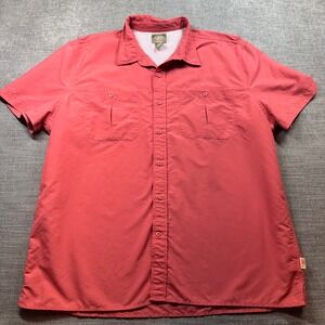 St. John's Bay Outdoor Shirt Mens XXL Coral Red  No Fly Zone Vented‎